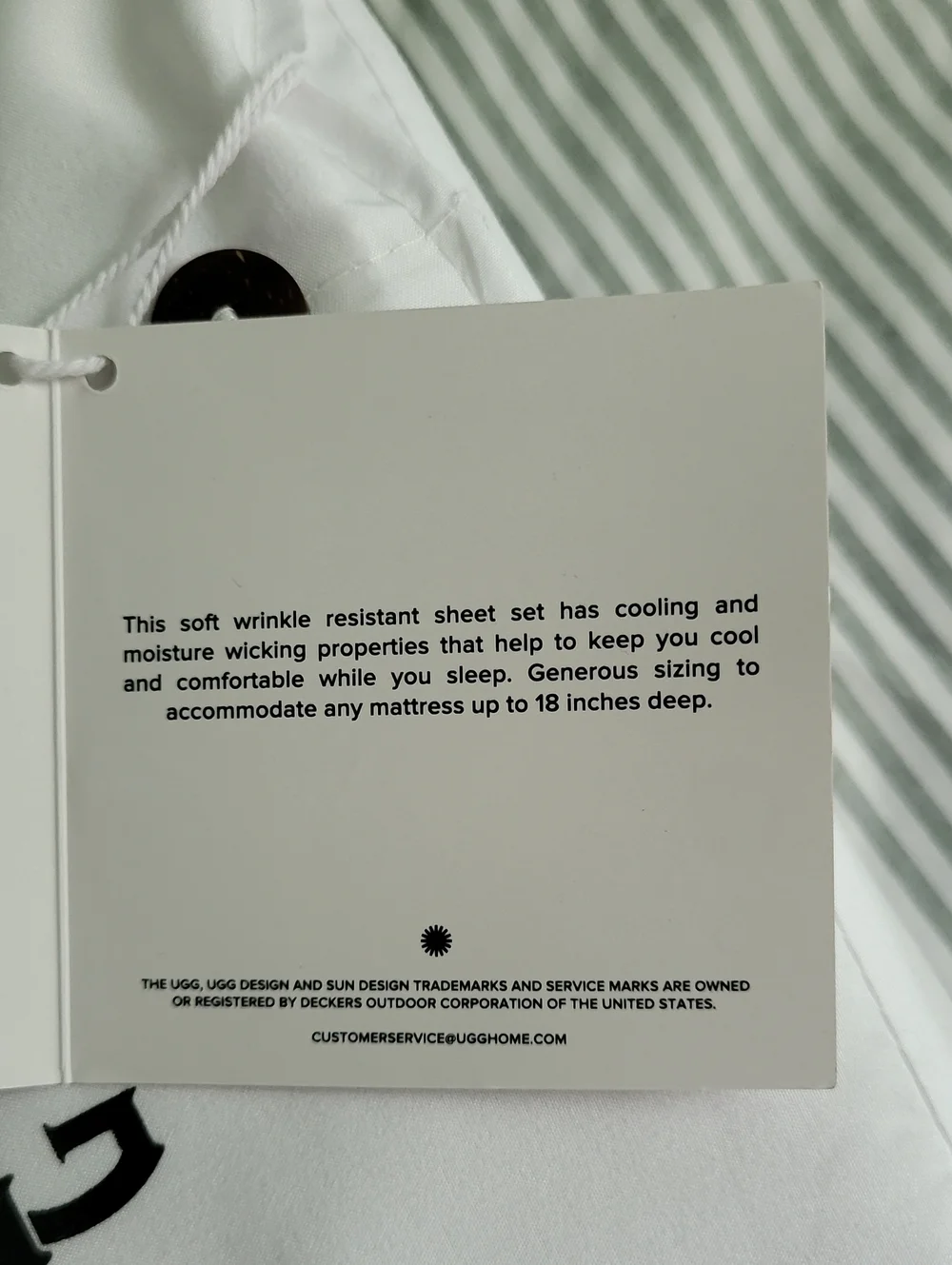 UGG White Haven Cooling Technology Queen Sheet Set